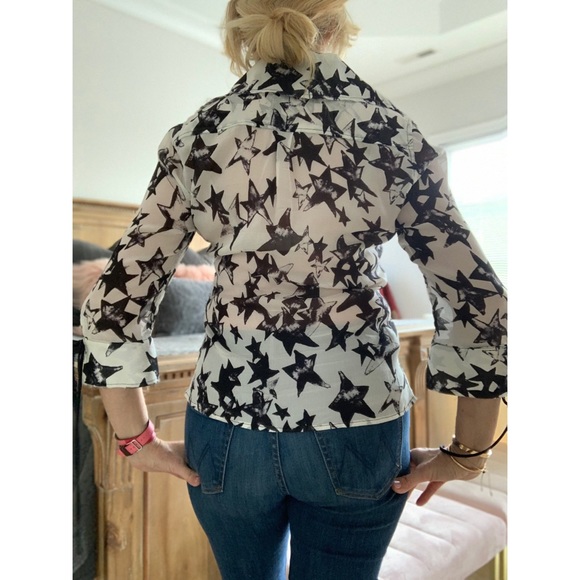 Calvin Rucker sheer button down blouse - Picture 3 of 4